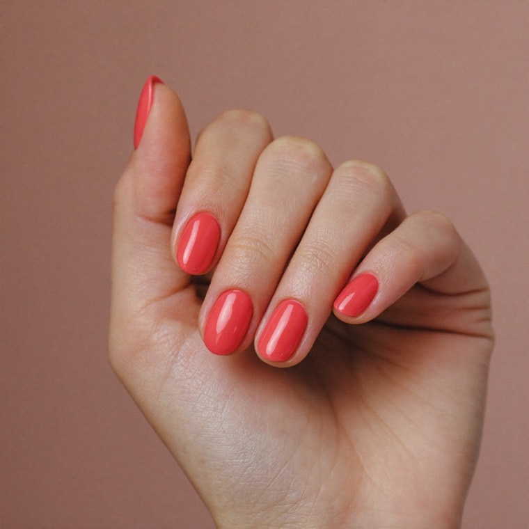 The same nails finished with a glossy lacquer set